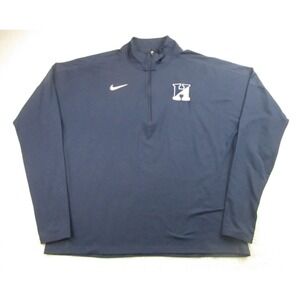 Nike Running Sweatshirt‎ Mens Large Blue Long Sleeve Zip Pullover Dri-Fit Hockey